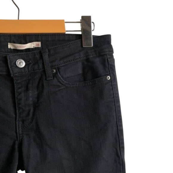 Levi’s 711 Skinny Black Wash Skinny Jeans Size 28 - Picture 6 of 13